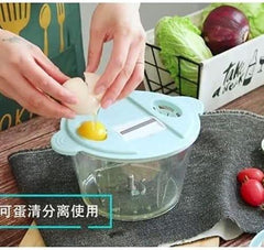 Multifunctional Manual Hand Push Chopper For Vegetables & Meat 2L, Get 3 Cutting Blades Free