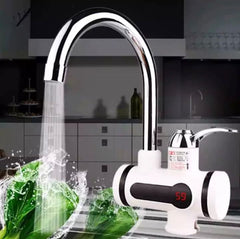 Instant Electric Water Heater Tap with LED Display & Shower Set Heating Faucet with Temperature (3 months Replacement warranty)