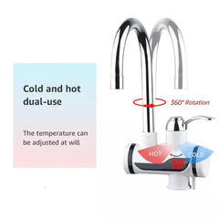 Instant Electric Water Heater Tap with LED Display & Shower Set Heating Faucet with Temperature (3 months Replacement warranty)
