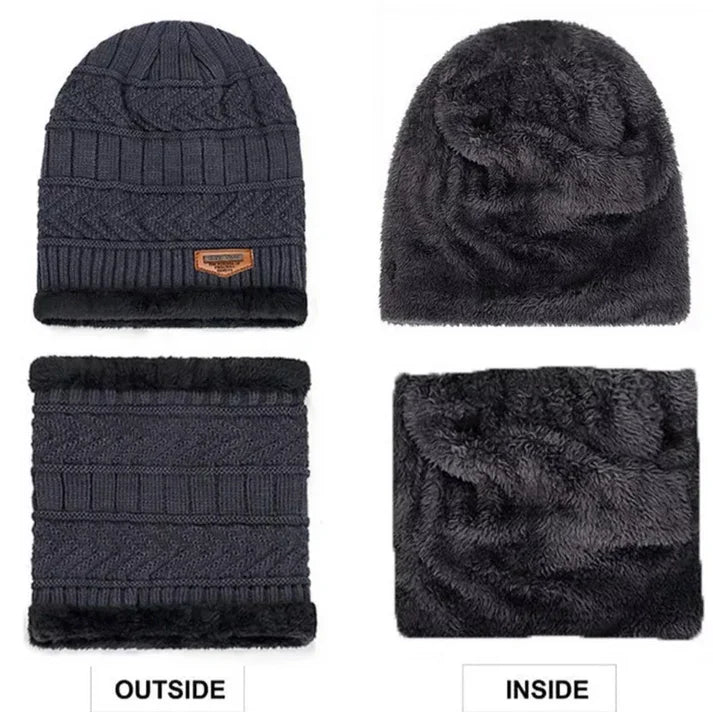 Winter Woolen Beanie Cap & Neck Warmer Combo