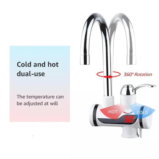 Instant Electric Water Heater Tap with LED Display & Shower Set Heating Faucet with Temperature (3 months Replacement warranty)